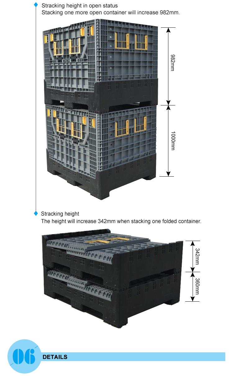 Heavy-Duty Stackable Folding Plastic Pallet Box