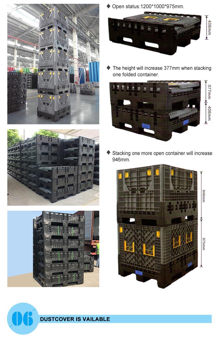 Heavy-Duty Stackable Folding Plastic Pallet Box