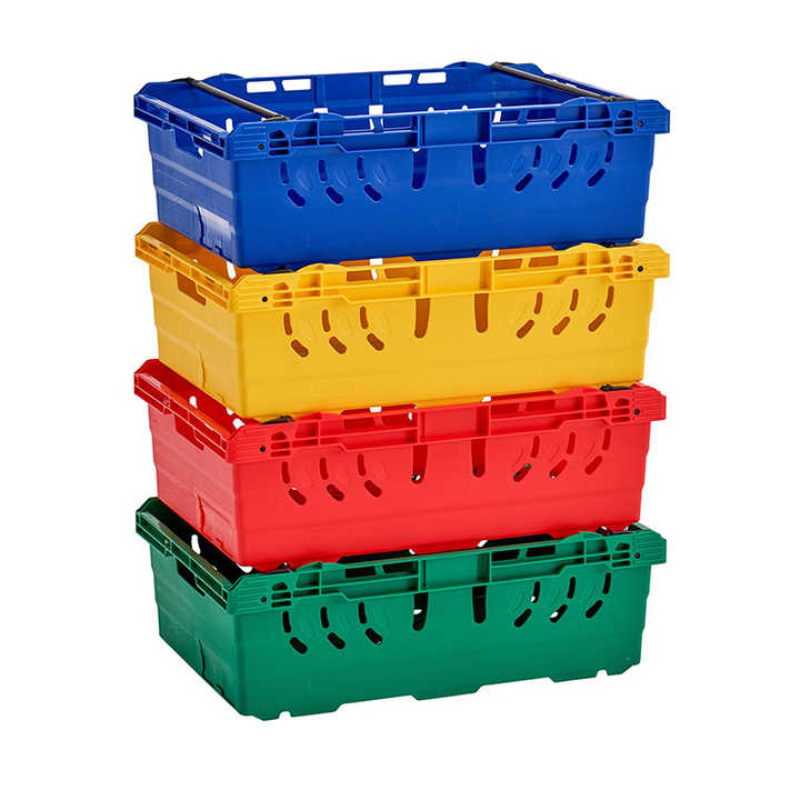 Durable HDPE Supermarket Bale Arm Crates for Logistics