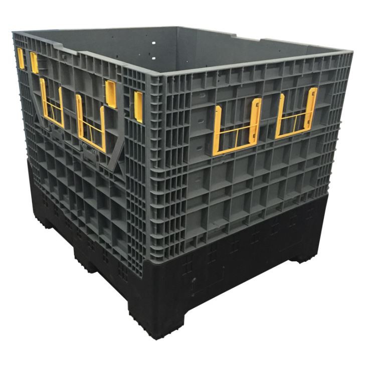 Durable HDPE Collapsible Plastic Pallet Box with Lid - Stackable Container