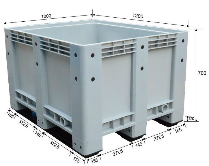 Heavy Duty HDPE Stackable Bulk Crate for Logistics