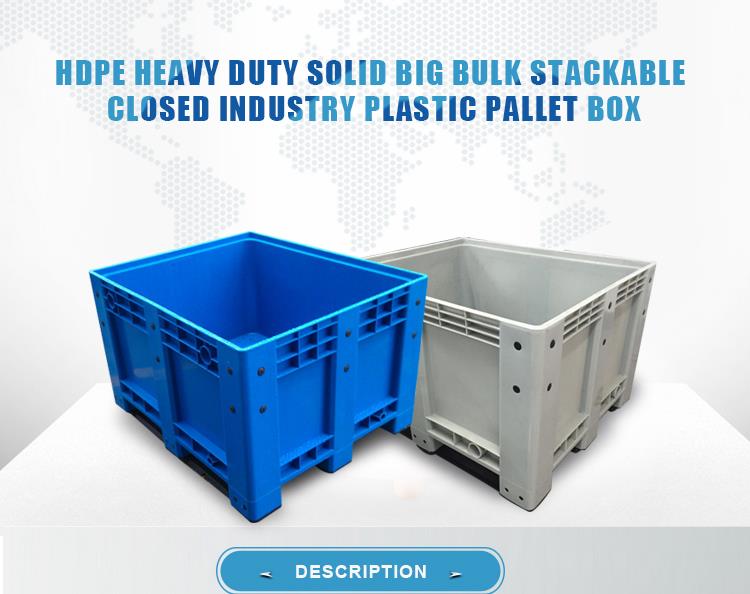 HDPE plastic pallet box Durable Stackable HDPE Large Plastic Pallet Box Container