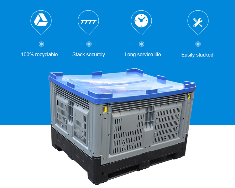 Food Grade Collapsible Plastic Pallet Bin for Logistics