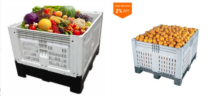 Durable Stackable Plastic Folding Storage Boxes for Vegetables