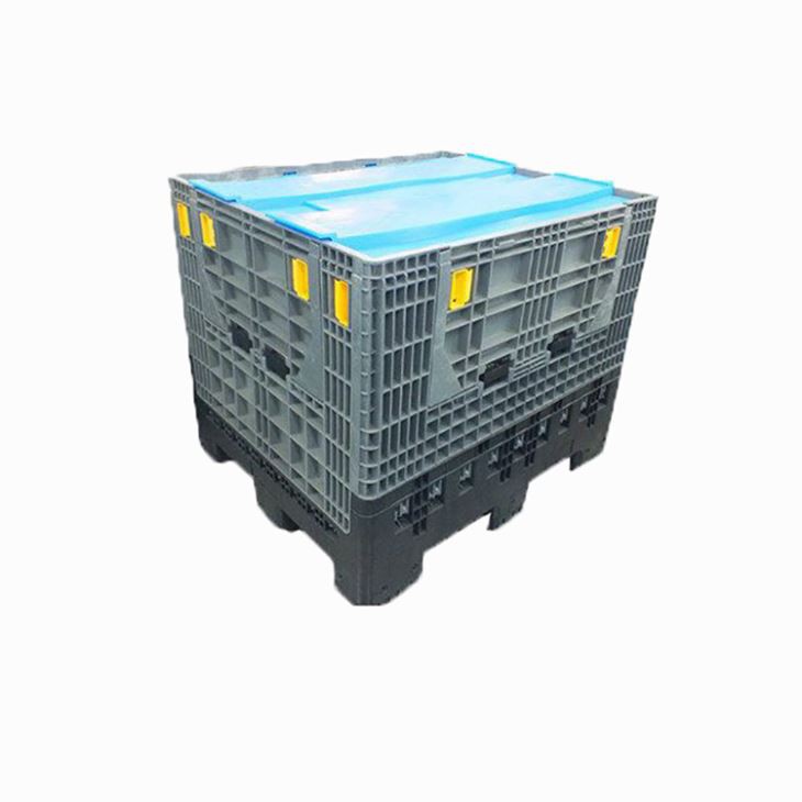 HDPE Foldable Heavy Duty Stackable Bulk Container with Side Door