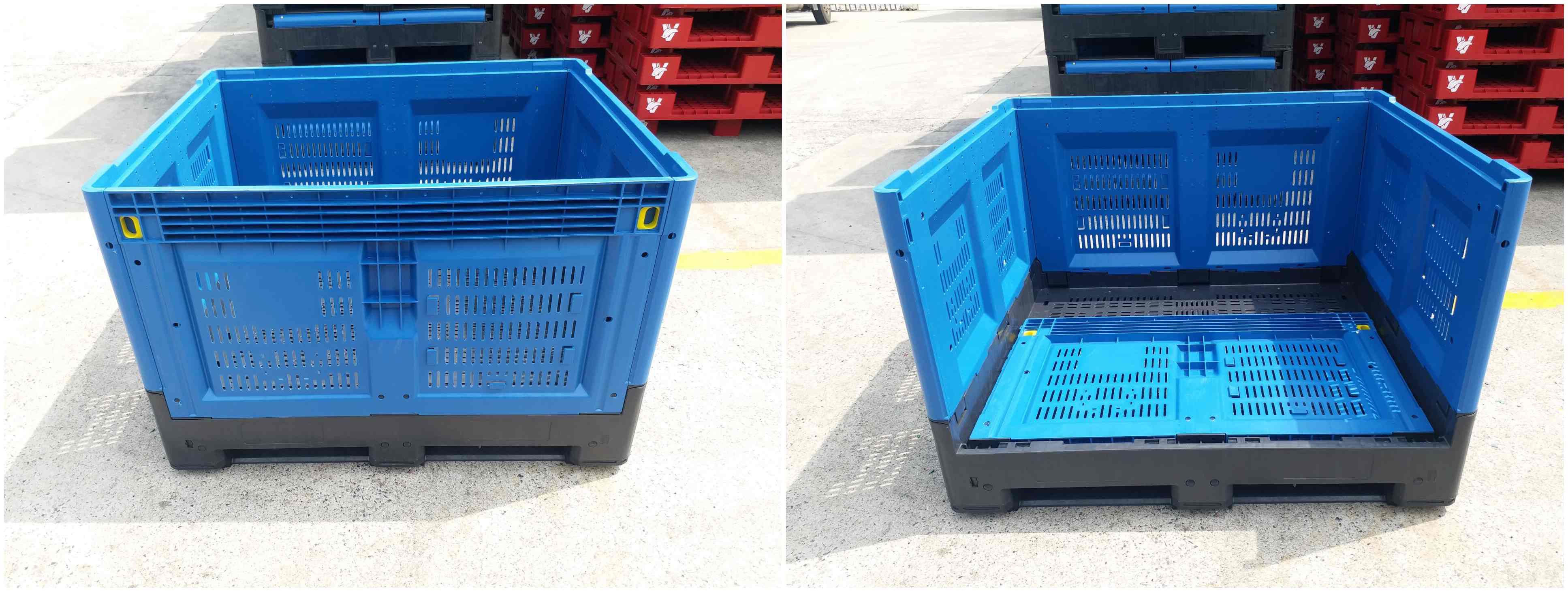 Heavy Duty Food Grade Vented Folding Plastic Pallet Bin