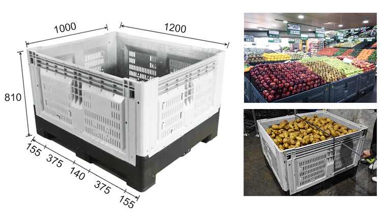 Foldable HDPE Fruit & Vegetable Plastic Pallet Container