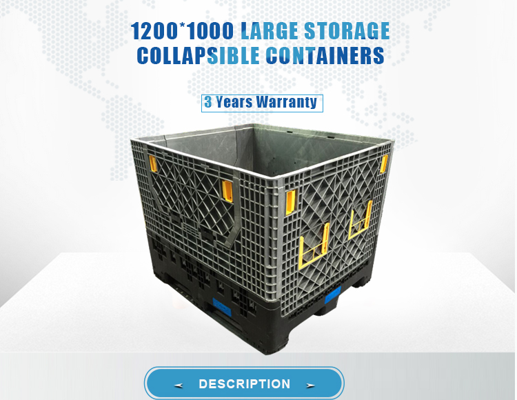 Heavy Duty Collapsible Plastic Pallet Container 1200x1000mm