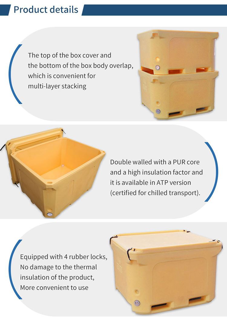 660L Insulated HDPE Plastic Pallet Bin for Food & Logistics