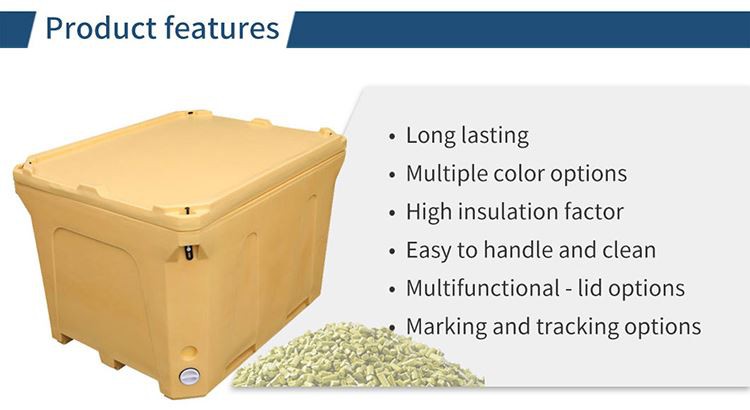 660L Insulated HDPE Plastic Pallet Bin for Food & Logistics