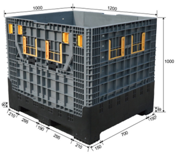 Heavy-Duty Folding HDPE Plastic Moving Boxes for Logistics