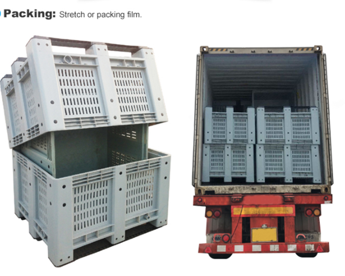 Pallet Box Shipping Durable HDPE Stackable Plastic Moving Box Wholesale
