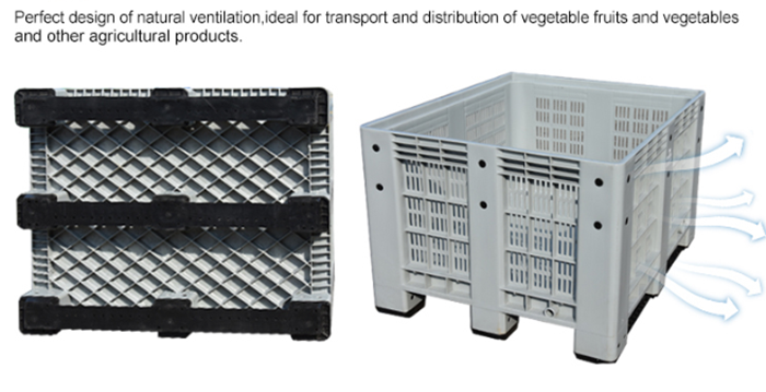 Box Usage Durable HDPE Stackable Plastic Moving Box Wholesale