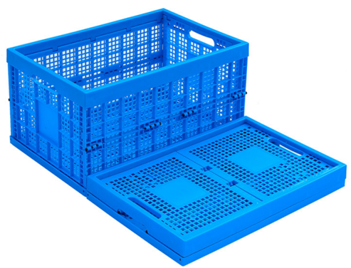 Durable Foldable HDPE Plastic Crate - Stackable & Space-Saving