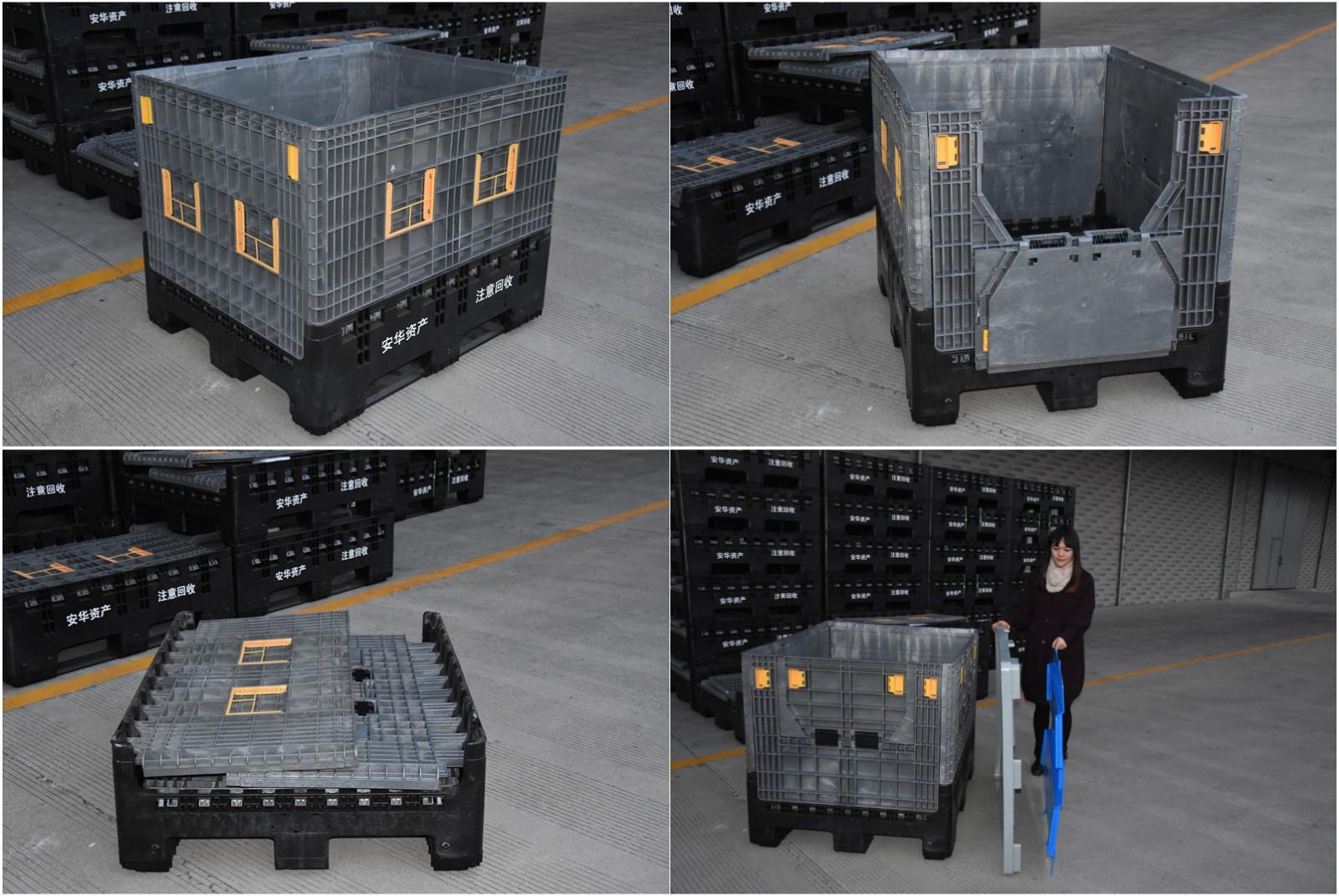 HDPE Foldable Automotive Plastic Containers - Stackable & Durable
