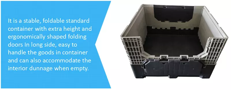 1200x1000 HDPE Collapsible Plastic Bulk Container for Logistics