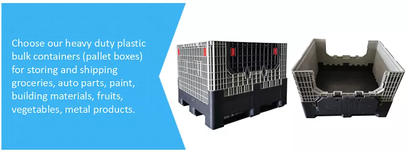 1200x1000 HDPE Collapsible Plastic Bulk Container for Logistics