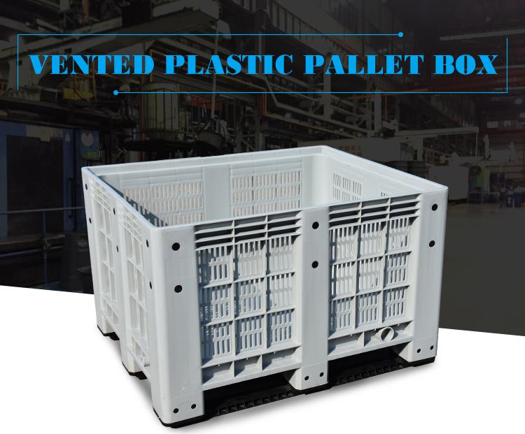 Durable Plastic Pallet Bin Durable HDPE Plastic Mesh Pallet Bin with Lid - Stackable Solution