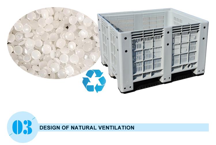 HDPE Plastic Mesh Pallet Bin with Lid - Durable & Stackable