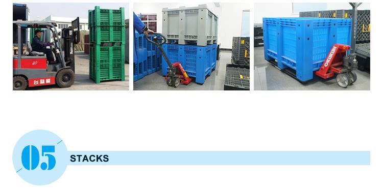 Secure Packaging Durable HDPE Plastic Mesh Pallet Bin with Lid - Stackable Solution