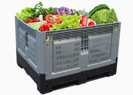Heavy-Duty HDPE Stackable Foldable Fruit Pallet Box